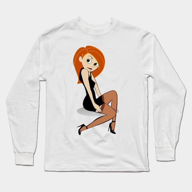 Sexy Girl Long Sleeve T-Shirt by LegnaArt